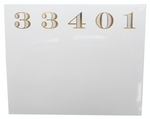 The Black Ink 33401 Large Notepad features gold numbers "33401" on a white square, adding a touch of elegance to your desk—perfect to use with a Lucite Notepad Holder or premium note paper.