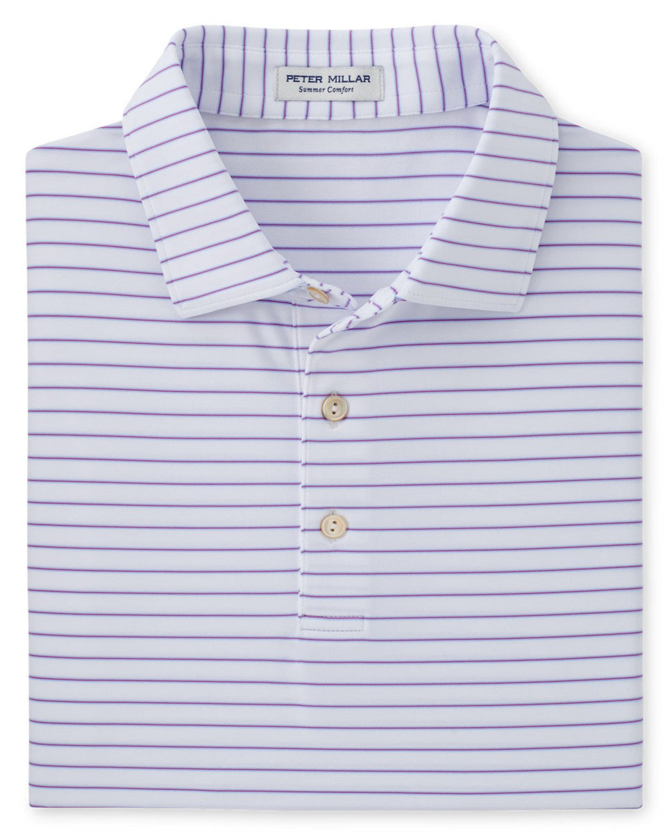 Peter Millar Jubilee Stripe Performance Polo - Havana Pink