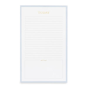 Sugar Paper's "Today" Blue Pad features a sailor blue border, "TODAY" in gold foil at the top, lined notes section, and a blank "don't forget" box at the bottom.