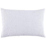 The John Robshaw Stitched Light Indigo Sham features a rectangular design with a textured, woven pattern, reminiscent of handmade coverlets, displayed against a plain background.