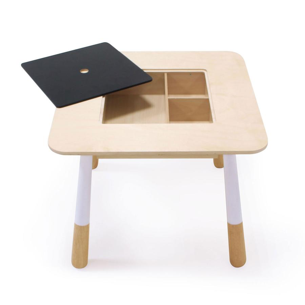 A stylish Tenderleaf Forest Table by Tender Leaf Toys with a hidden compartment.