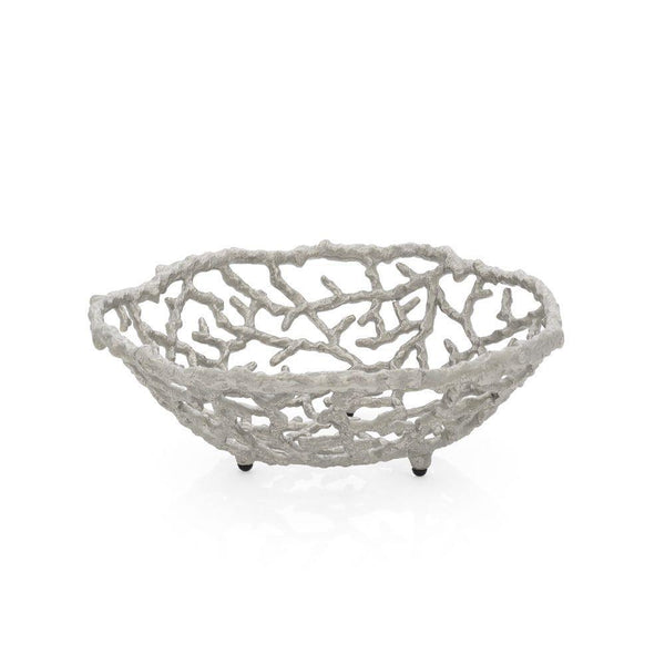 An Ocean Reef Bread Basket adorned with numerous branches, reminiscent of a coral reef, made by Michael Aram.