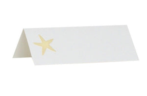 The Printery Starfish Placecards feature a blank white card with a gold starfish on the left, perfect for elegant table settings.