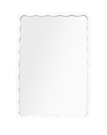 The Carvers' Guild Scalloped Rectangular Mirror in white features a wavy-edged frame and is shown against a plain white background.