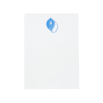 The Printery Common Shell Notepad features bone white paper with a Ness Blue Common Shell Motif illustration flat printed near the top.