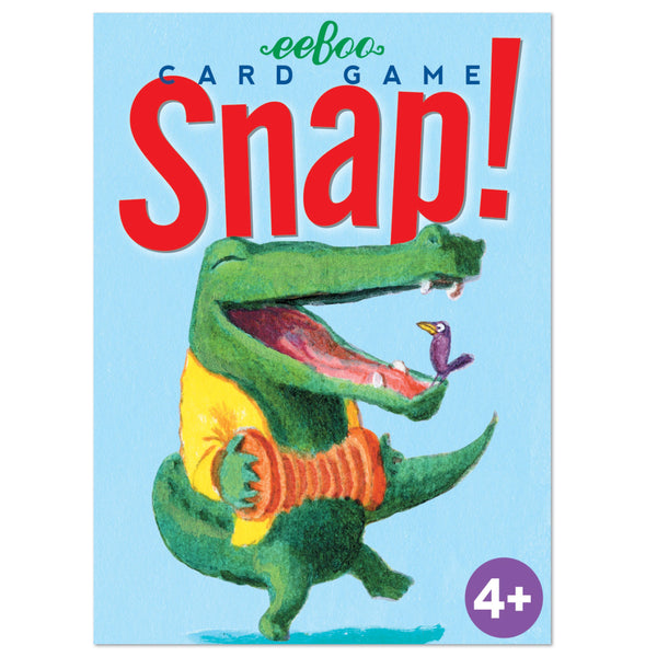 Experience the excitement of Eeboo Snap Playing Cards, a classic card game featuring a crocodile on every card.