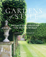 Cover of Common Ground's "Gardens of Style" by Janelle McCulloch, showcasing a lush garden scene with trimmed hedges and a pathway, offering creative inspiration from the secluded retreats favored by fashion designers.