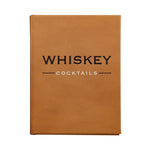 The Whiskey Cocktails Book by Graphic Image, featuring a cognac leather cover, offers a rich collection of bourbon recipes and insightful distillery profiles.