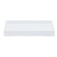 Rectangular white tray with a textured surface and raised edges, crafted from engraved resin by Pigeon & Poodle. Photographed on a plain white background, it's part of the Dover Bath Collection—perfect for adding elegance to any bathroom.