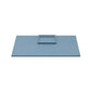 Blue rectangular full-grain leather Grafton Laptop Desk Blotter Set with an attached small tray.