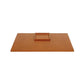 Tan full-grain leather Grafton Laptop Desk Blotter Set Collection featuring a functional desk blotter with a small square tray centered on top.