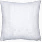 Vivada Bedding Collection square pillow by John Robshaw, featuring a white quilted design with a subtle textured pattern inspired by hand-stitched quilts, photographed against a plain white background.