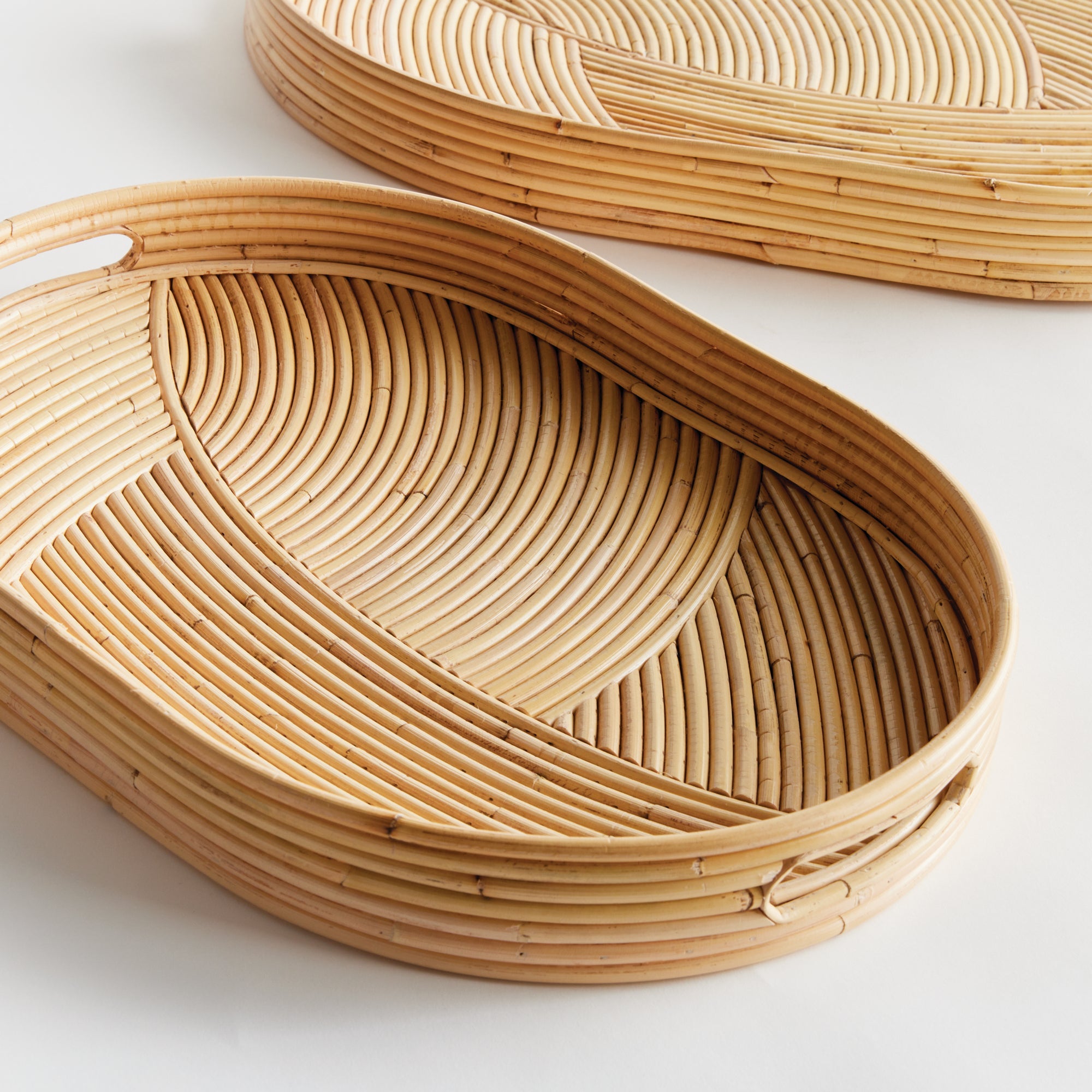 Jelani Cane Oval Tray Collection
