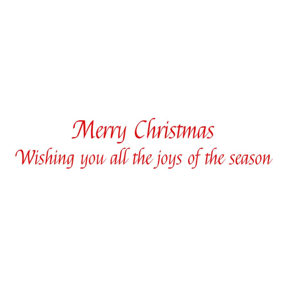 Red text on a white background reads, "Merry Christmas Wishing you all the joys of the season," inspired by classic greeting cards. From Caspari's Holly Topiary in Red Pot Card Set.