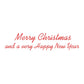 The Caspari Santa Carrying Tree Boxed Cards feature red cursive text on a white background reading, "Merry Christmas and a very Happy New Year," perfect for festive greeting cards or original holiday art.