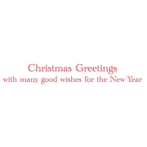 Text reads: "Christmas Greetings with many good wishes for the New Year" in red on white, accented with gold bronzing for an elegant touch. Row of Nutcrackers Card Set by Caspari, perfect for festive greetings.