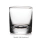 A clear, empty double old-fashioned glass from the Simon Pearce Ascutney Drinkware Collection is displayed against a white background with "Double Old-Fashioned" below it—an elegant example of handmade barware.
