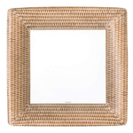 Square Rattan Collection picture frame by Caspari features a wide, woven rattan border and a blank white center, offering the same timeless charm as elegant paper dinnerware—perfect for accenting your décor.