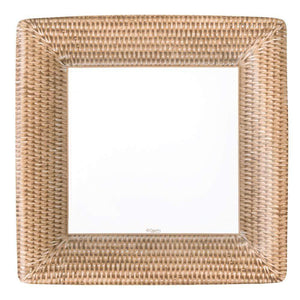 Square Rattan Collection picture frame by Caspari features a wide, woven rattan border and a blank white center, offering the same timeless charm as elegant paper dinnerware—perfect for accenting your décor.