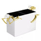 The Michael Aram Butterfly Gingko Gold Cutlery Holder is a rectangular, white organizer with two compartments, featuring gold and white branch, leaf, and butterfly details on the sides.