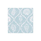The Seychelles Aqua Napkin Collection by Caspari features square triple-ply napkins with a light blue background and white seashell, seahorse, and sand dollar illustrations in a repeating circular pattern.