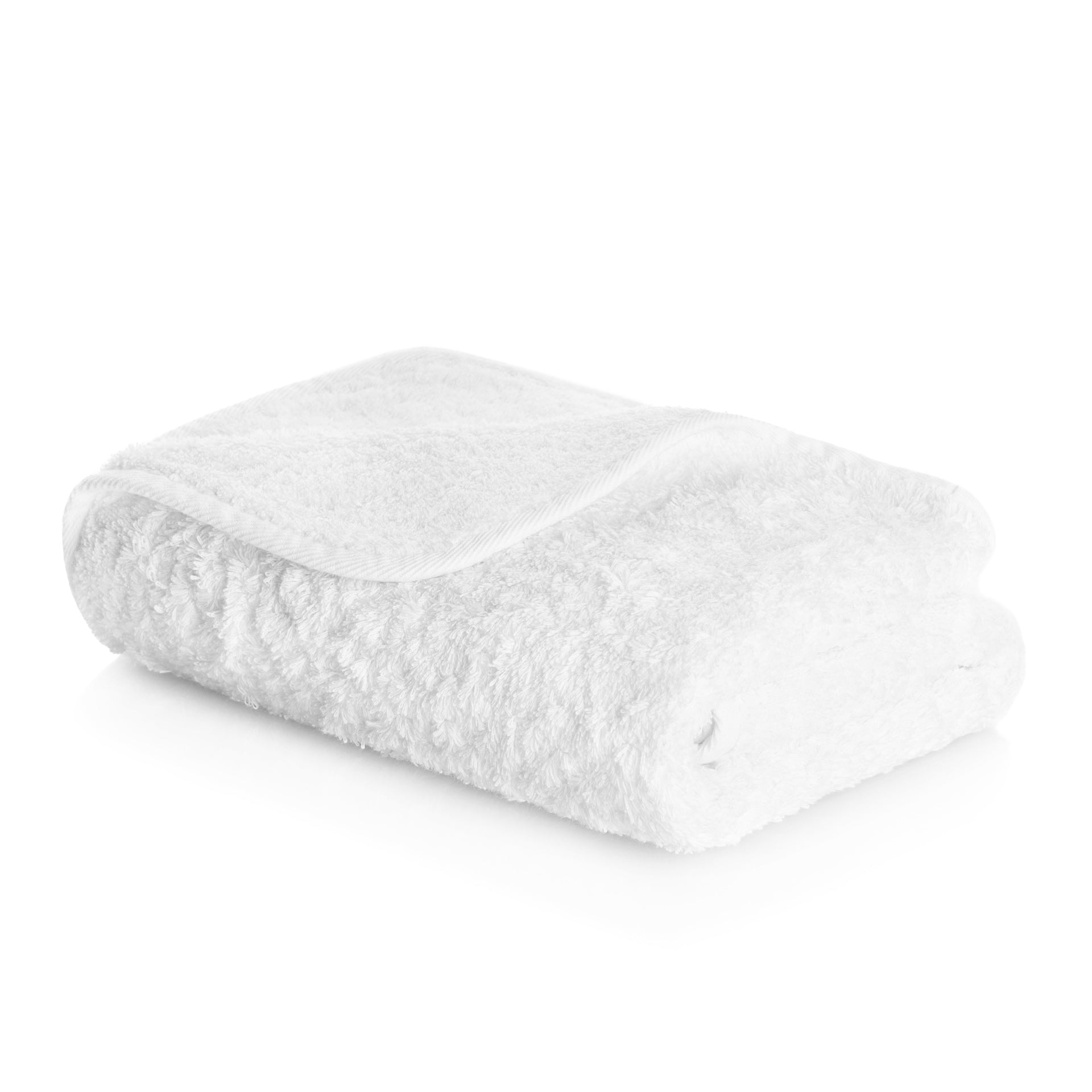 The Egoist Bath Collection towel by Graccioza features a soft, fluffy texture and high-density fabric, neatly folded on a plain white background.