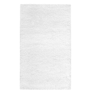 The Graccioza Egoist Cloud Bath Rug Collection features a rectangular, fluffy white washable bath rug with a soft textured surface, displayed against a plain white background.