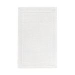 The Bee Waffle Bath Collection by GRACCIOZA features a rectangular white combed cotton bath mat with a subtle border and gentle textured finish, shown on a plain white background.