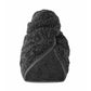 The Egoist Spa Accessories hair towel by Graciozza, crafted from plush Egyptian Cotton Giza in dark gray, is folded and twisted into a turban shape and displayed against a plain white background.