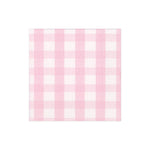 The Caspari Gingham Cocktail Napkin Collection features pink and white gingham napkins with a subtle textured border—ideal for adding charm to any table setting.