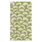 The Pontchartrain Scallop Collection by Caspari features a rectangular rug with a repeating green and white fan-shaped leaf pattern on a light background, inspired by eco-friendly design.