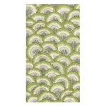 The Pontchartrain Scallop Napkin Collection by Caspari features a repeating green foliage pattern on white, ideal for eco-friendly gatherings or biodegradable napkins.