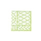 The Caspari Bamboo Screen Collection features a square panel with a geometric lattice design in light green on a white background—ideal for eco-friendly decor.