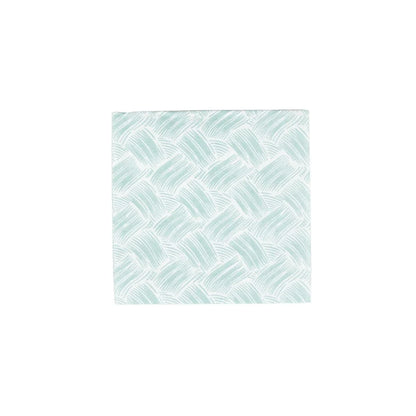 The Caspari Basketry Collection features a square paper napkin with a light green and white brushstroke pattern on a plain white background.