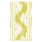 The Caspari Toile de Nantes Collection features a rectangular towel with yellow and white wavy stripes, ideal for pairing with biodegradable napkins to create an eco-friendly, stylish table setting.