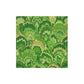 The Marbled Ceramica Collection by Caspari features a green and beige abstract design with layered, scalloped shapes resembling leaves or feathers, evoking marbled waves on a rectangular background.