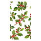 The Painted Holly White Collection by Caspari features watercolor green holly leaves and red berries on white, ideal for festive paper products or elegant table settings.