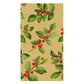 The Painted Holly Gold Collection by Caspari features watercolor green holly leaves and red berries on a light brown background, ideal for festive table settings or holiday paper products.