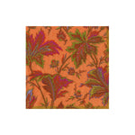 The Paisley Leaves Coral Collection napkin by Caspari features a vibrant floral and leaf design—ideal for brightening your party supplies or table settings. Shown here against a plain white background.