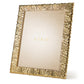 From the Ambroise Frame Collection by Aerin, this brass-plated frame features a textured, wavy border and stands upright, with a beige placeholder displaying "AERIN" at the center.