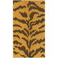 A close-up of textured fabric with gold and dark brown tiger stripes and vertical ridges resembles Caspari Tigre Collection paper linen napkins.