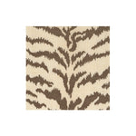 The Tigre Collection by Caspari features beige and brown abstract stripes on a square napkin with a woven texture.