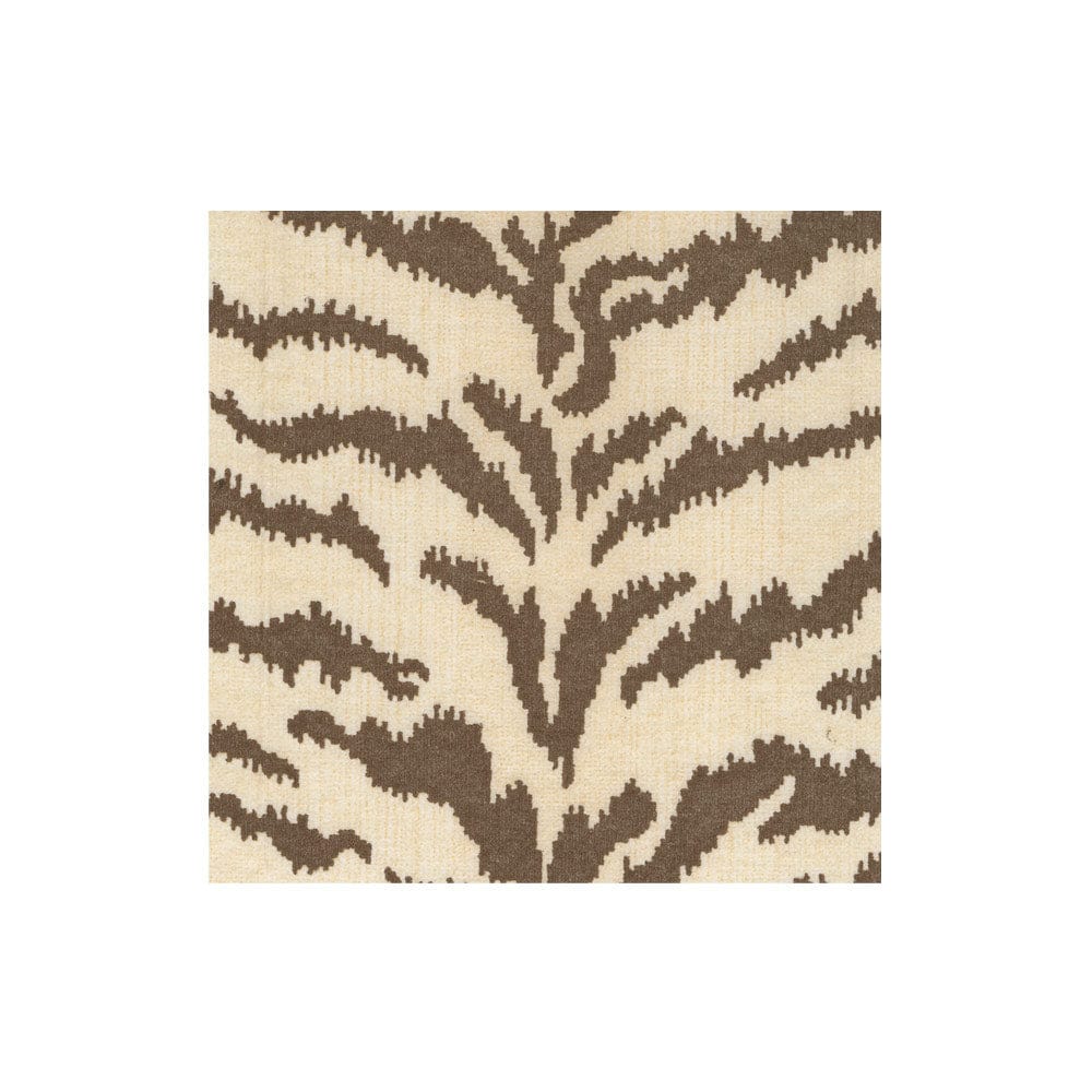 The Tigre Collection by Caspari features beige and brown abstract stripes on a square napkin with a woven texture.