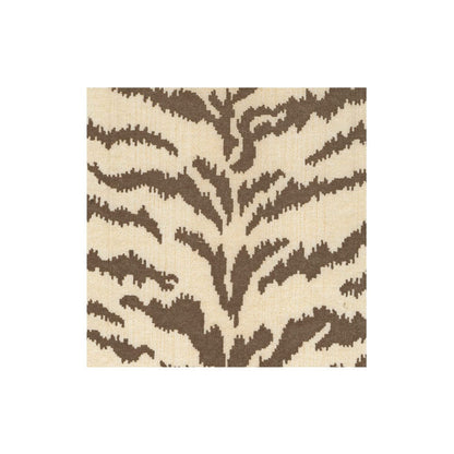 The Tigre Collection by Caspari features beige and brown abstract stripes on a square napkin with a woven texture.