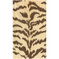 The Tigre Collection by Caspari features a beige rectangular rug with a brown, nature-inspired pixelated pattern reminiscent of leaves or branches.