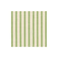 Square fabric swatch from the Caspari Melograno Collection, featuring evenly repeating vertical green and off-white stripes on a plain white background, evoking the fresh, clean look of premium paper linen napkins.