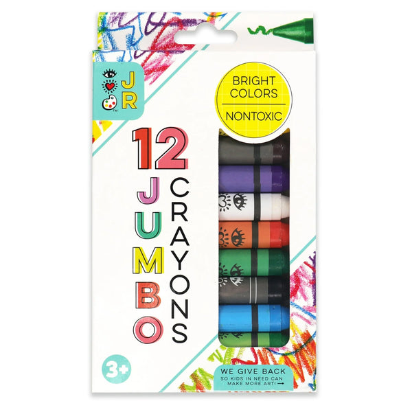 Package of Bright Stripes 12 Jumbo Crayons perfect for a young artist.