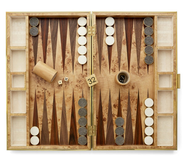 AERIN Shagreen Backgammon Set, Chocolate