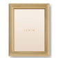 The Alessio Frame Collection by Aerin features a gold rectangular frame with a reeded border, shown vertically with a blank insert reading "AERIN"—a stylish choice for elegant photograph display.