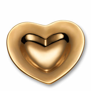 The Aerin Gilded Heart Dish, crafted in Italy and accented with 24k gold, is displayed on a white background.
